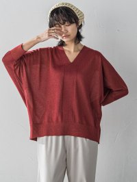 MAYSON GREY/メイソングレイ MAYSON GREY LEVITAシアーVネックドルマンニットプルオーバー≪手洗い可能≫/508105752