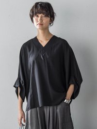 MAYSON GREY/メイソングレイ MAYSON GREY タックワイドスリーブVネックドルマンブラウス≪手洗い可能≫/508105753