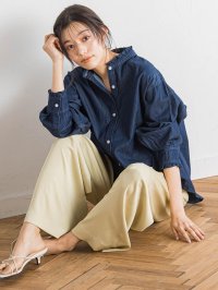 Droite Lautreamont/ドロワット ロートレアモン Droite lautreamont ダンガリーデニムシャツ≪洗濯機で洗える≫/508105784