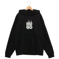 HUGOBOSS/ヒューゴボス HUGO BOSS ボス パーカー フーディー コットンテリー フーディ スタックスモークロゴプリント ブラック メンズ HUGO BOSS 50/508105987