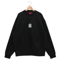 HUGOBOSS/ヒューゴボス HUGO BOSS ボス Tシャツ カットソースウェットシャツ スタックスモークロゴプリント ブラック メンズ HUGO BOSS 5053042/508105986