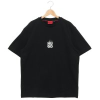 HUGOBOSS/ヒューゴボス HUGO BOSS ボス Tシャツ カットソー コットンジャージー Tシャツ スタックスモークロゴプリント ブラック メンズ HUGO BOSS /508105988