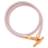 HERMES/エルメス Hermes ブレスレット バングル グレナン ピンクゴールド金具 モーヴペール ドゥブルトゥール ピンク レディース HERMES H071689 /508106186