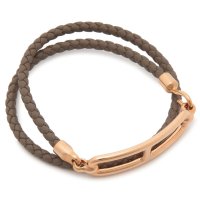 HERMES/エルメス Hermes ブレスレット バングル ルリドゥブルトゥール ピンクゴールド金具 エトゥープ ブラウン レディース HERMES H071727 FO /508106187