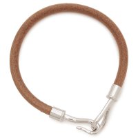 HERMES/エルメス Hermes ブレスレット バングル ジャンボ H シルバー金具 ナチュラル ブラウン シルバー メンズ HERMES H077314 FP 23/508106193
