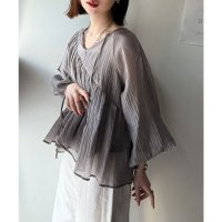 Classical Elf/クラシカルエルフ Classical Elf 上品な抜け感が◎シアーアシメフリルブラウス/508107405