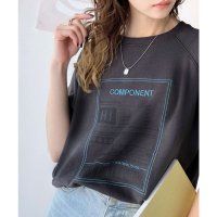 Classical Elf/クラシカルエルフ Classical Elf 大人カジュアルの新定番。前後2wayグラフィック刺繍＆プリント裏毛スウェットトップス（半袖）/508107412