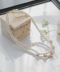 Retica/レティカ Retica ファーマル2連ビジュ付きパールビーズネックレス/508107544