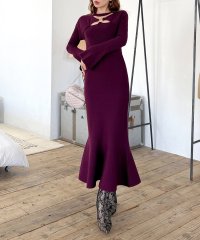 ROYAL PARTY/ロイヤルパーティー ROYAL PARTY バックレースカットアウトニットマーメイドワンピース/508109048