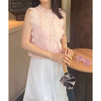 ROYAL PARTY/ロイヤルパーティー ROYAL PARTY レースノースリーブカットトップス/508109103
