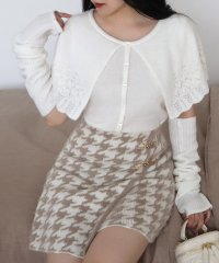 ROYAL PARTY/ロイヤルパーティー ROYAL PARTY アームウォーマー付モヘアタッチケープニットトップス/508109163