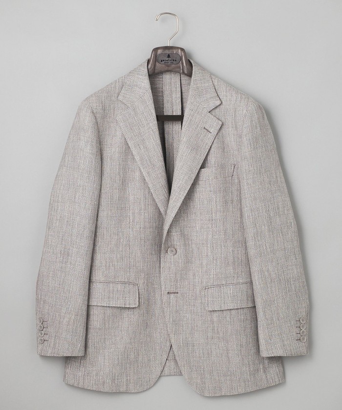 DORMEUIL】ドーメル HEXAGON リネン ジャケット_ライトグレー DORMEUIL】ドーメル HEXAGON リネン ジャケット_ライトグレー