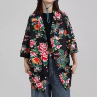 Belle Cie/ベルシー Belle Cie レトロ 花柄プリント シャツ レディース 半袖 花柄シャツ レトロ柄 トップス プリントシャツ 韓国ファッション ストリート 柄シ/508110094