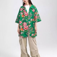 Belle Cie/ベルシー Belle Cie レトロ 花柄プリント シャツ レディース 半袖 花柄シャツ レトロ柄 トップス プリントシャツ 韓国ファッション ストリート 柄シ/508110094