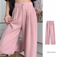 shoppinggo/ショッピングゴー shoppinggo タックワイドパンツ スラックス リラックスパンツ カジュアルパンツ 無地 ゆるい 体型カバー ウエストゴム ロングパンツ/508110495