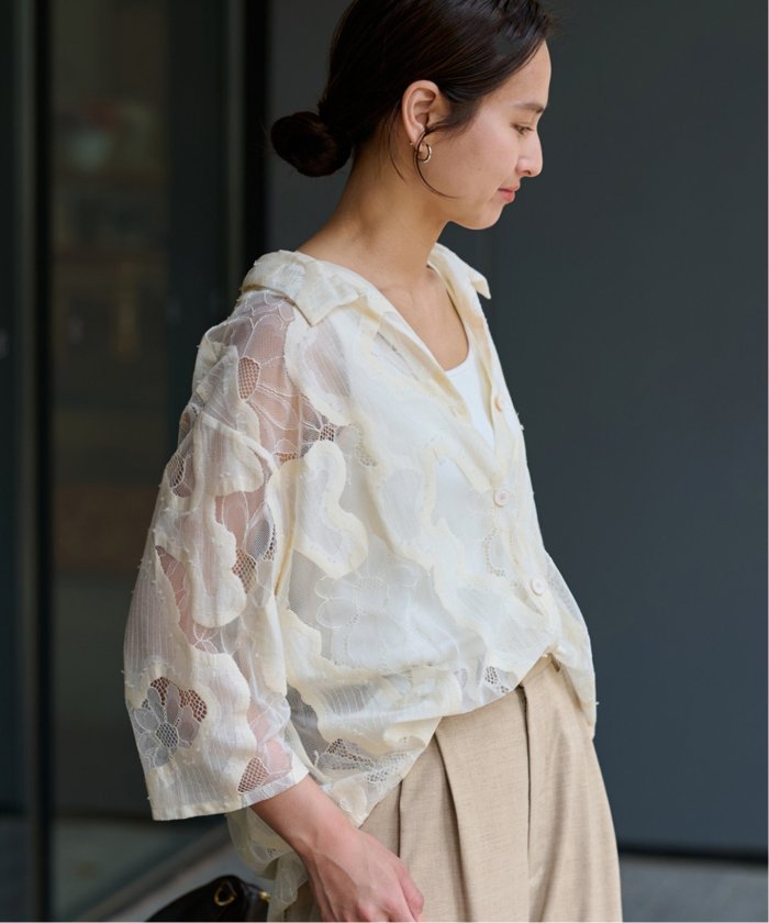 ESTHE OVERSIZED SHEER LACE シャツ(508110542) | フレーム