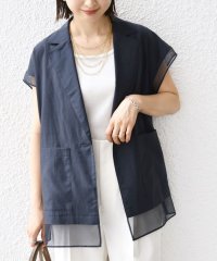 SHIPS WOMEN/【WEB限定】〈手洗い可能〉シアー コンビ テーラード ベスト/508111555