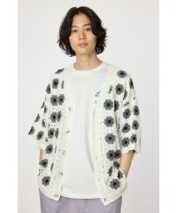 RODEO CROWNS WIDE BOWL/クロシェフラワー半袖ニットカーディガン/508111789