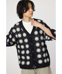 RODEO CROWNS WIDE BOWL/クロシェフラワー半袖ニットカーディガン/508111789