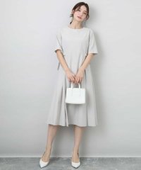 MK MICHEL KLEIN/サイドベルトデザイン ウエストタックストレッチワンピース/洗える/508111800