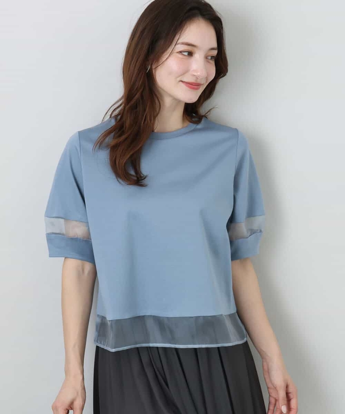 MICHEL  / ミッシェルクラン [接触冷感]フレアスリーブカットソー 接触冷感]フレンチスリーブカットソー(カットソー・Tシャツ