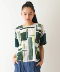 HIROKO BIS/ブロッキングプリントデザインプルオーバー /洗える/508111875