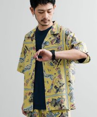 Rocky Monroe/ロッキーモンロー Rocky Monroe 柄シャツ 半袖 開襟 メンズ オープンカラー 総柄 撥水 防汚 UVカット 紫外線対策 ストレッチ KRIFF MA/508112235