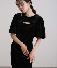 PourVous/プールヴー PourVous ミモレ丈&七分袖フォーマルベロアセレモニー結婚式パーティードレスオケージョンドレス同窓会 フォーマル ワンピース パーティードレス/508112277