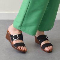 ITALIAN SHOEMAKERS/イタリアンシューメーカーズ ITALIAN SHOEMAKERS ビッグバックルウェッジミュールサンダル/508113585
