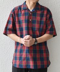SHIPS any MEN/SHIPS any:〈洗濯機可能〉コットン/リネン チェック オープンカラー プルオーバー シャツ◇/508113820