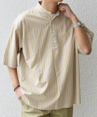 SHIPS any MEN/SHIPS any: 〈洗濯機可能〉コットン/リネン ストライプ バンド スキッパー ハーフスリーブ シャツ◇/508113821