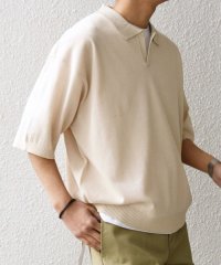 SHIPS any MEN/SHIPS any:〈手洗い可能〉リネンミックス ハイゲージ ニット スキッパー ポロシャツ◆/508113834