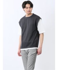 m.f.editorial/エムエフエディトリアル m.f.editorial ベストレイヤード風 クルーネック半袖Tシャツ/508114053