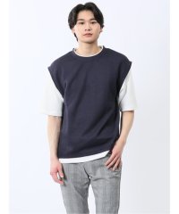 m.f.editorial/ベストレイヤード風 クルーネック半袖Tシャツ/508114053