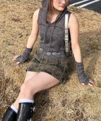 SPIRALGIRL/スパイラルガール SPIRALGIRL アームウォーマー付きダメージニット/508114282