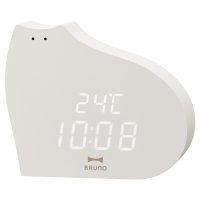 BRUNO/ブルーノ BRUNO 時計 置き時計 温湿度計 モチーフクロック 日付表示 温度表示 USB ホワイト 白 BCA033 【返品不可商品】/508114417