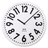 BRUNO/ブルーノ BRUNO 掛け時計 壁掛け時計 エンボスウォールクロック 静音 エンボス文字盤 連続秒針 ホワイト グレー ネイビー 白 BCW049 【返品不可商/508114418