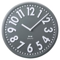 BRUNO/ブルーノ BRUNO 掛け時計 壁掛け時計 エンボスウォールクロック 静音 エンボス文字盤 連続秒針 ホワイト グレー ネイビー 白 BCW049 【返品不可商/508114418