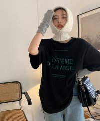 shopnikoniko/ショップニコニコ ShopNikoNiko 英字ロゴ オーバーサイズ Tシャツ ma 韓国ガーリー 春 夏 秋 トップス 半袖 ビックシルエット クルーネック /508114482