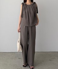 callautia/カラウティア callautia callautia リネン混肩リボンバックオープンセットアップ/508114559