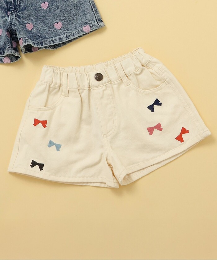 刺繍デニムショートパンツ ショート丈(507715560) | ブリーズ 刺繍デニムショートパンツ ショート丈(507715560) | ブリーズ