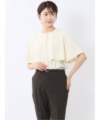 m.f.editorial/ケープバンドカラー 半袖比翼ブラウス/508115948
