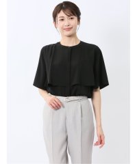 m.f.editorial/エムエフエディトリアル m.f.editorial ケープバンドカラー 半袖比翼ブラウス/508115948
