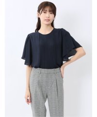 m.f.editorial/消しプリーツ 半袖プルオーバーブラウス/508115949