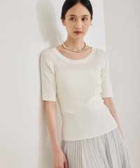 ROPE'/【WEB・一部店舗限定】前後2WAYボートネックリブ5分袖ニット/洗える/508115974