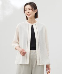 J.PRESS LADIES（LARGE SIZE）/【WEB限定カラーあり・洗える】Sheer Vis リネン バンドカラー ブラウス/508116508