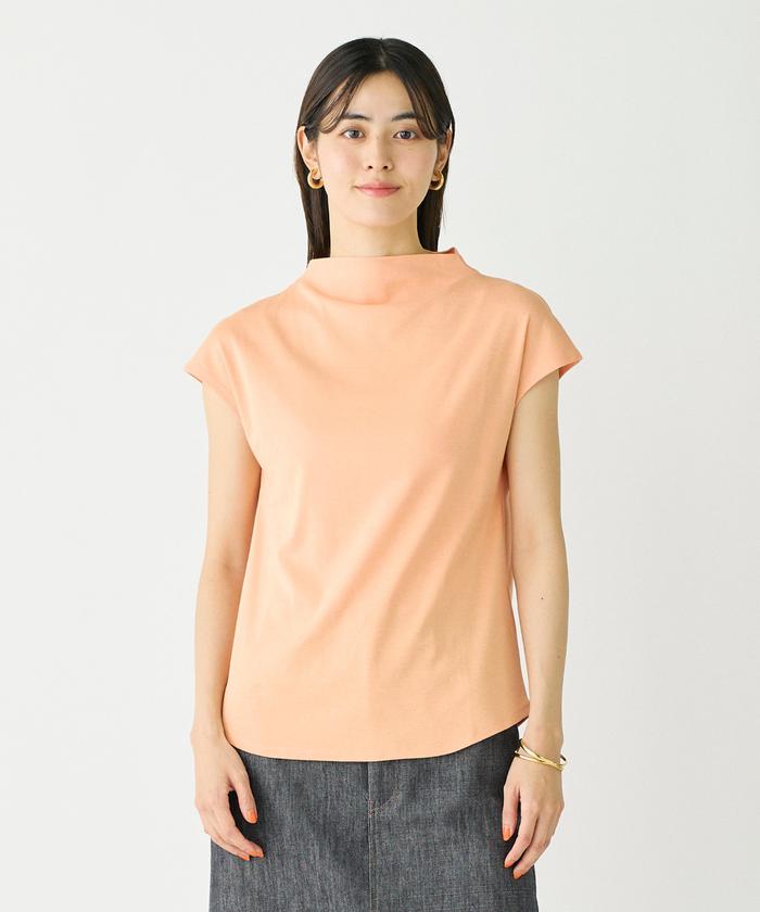 tシャツ ボトルネックカットソー「スビン綿MIXフライス」 レディース ボトルネックカットソー《スビン綿MIXフライス