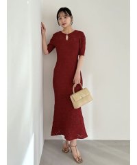 SNIDEL/Sustainableクロシェライクニットワンピース/508117801