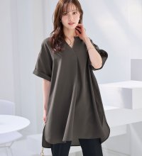Alotta/スキッパーとろみブラウスチュニック【新色追加】/507034491
