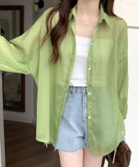 RIFF/リフ Riff シアーシャツ シースルー 羽織り ブラウス トップス 大きいサイズ ビッグサイズ オーバーサイズ 長袖 無地/507152848